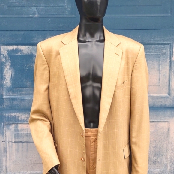 Alan Flusser MEN'S Silk & Worsted Wool Luxury Blend Window Paigne Blazer - Picture 10 of 17